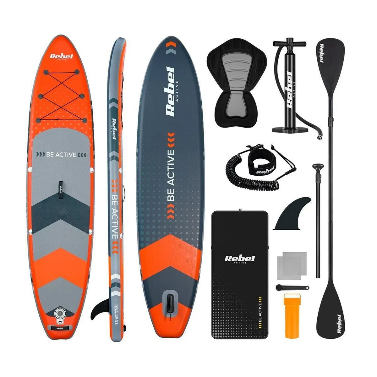 20250715111029_rebel_active_rba_4501_fouskoti_sanida_sup_kayak_me_mikos_3_5m_portokali_rba_4501_or.jpeg Rebel Active RBA-4501 Φουσκωτή Σανίδα SUP / Kayak με Μήκος 3.5m Πορτοκαλί - Image 1