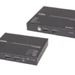 Aten Usb Displayport Dual View Hdbasett 2.0 Kvm Extender 1920 X 1080 Up To 100m Long Reach Mode 1280 X Usb Displayport Dual View