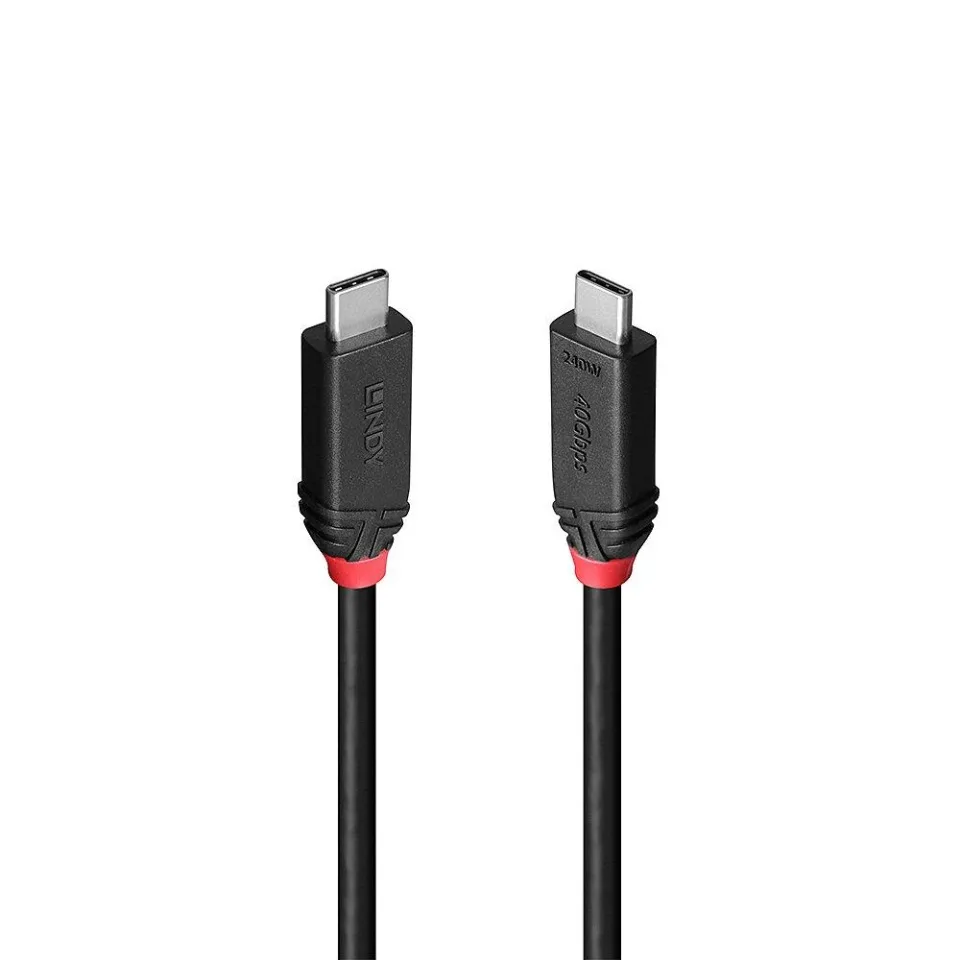20250718131345_lindy_usb_2_0_cable_usb_c_male_usb_c_mayro_1m.jpeg Lindy USB 2.0 Cable USB-C male - USB-C 240W PD Μαύρο 1m - Image 1