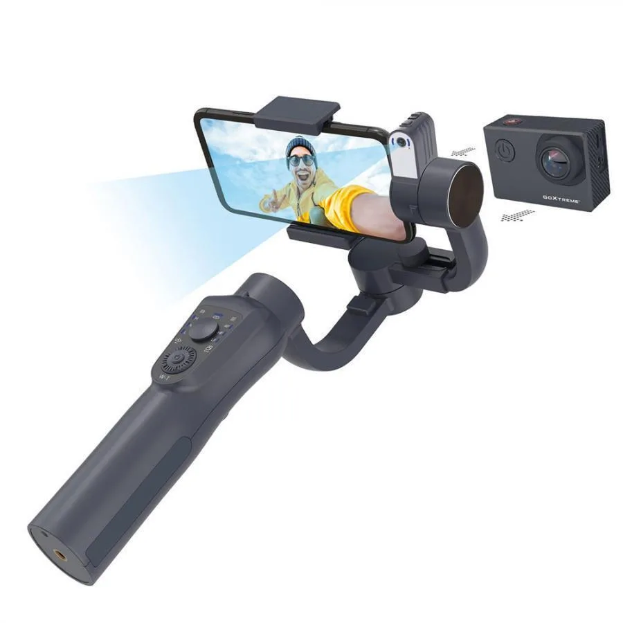 20250722145648_goxtreme_2_in_1_3_axis_dual_gimbal_gx4_tracker_smartphones_action_cameras.jpeg GoXtreme GX4 Gimbal Κινητού με Σταθεροποιητή 3 Αξόνων και 8 ώρες λειτουργίας Μαύρο - Image 1