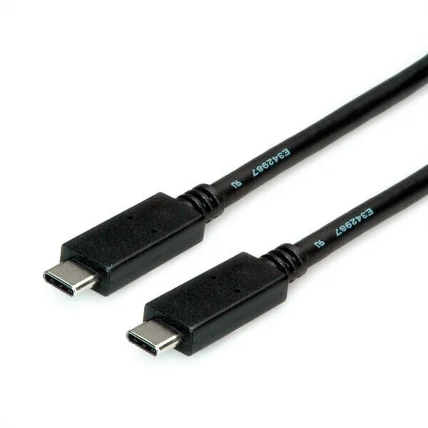 20250725164256_roline_usb_3_2_cable_usb_c_male_usb_c_100w_11_02_9055.jpeg Roline USB 3.2 Cable USB-C male - USB-C 100W PD Μαύρο 2m 11.02.9055 - Image 1