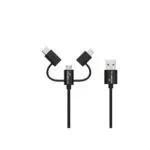 MediaRange USB to micro USB / Type-C / Lightning Cable Μαύρο 1m (MRCS246)