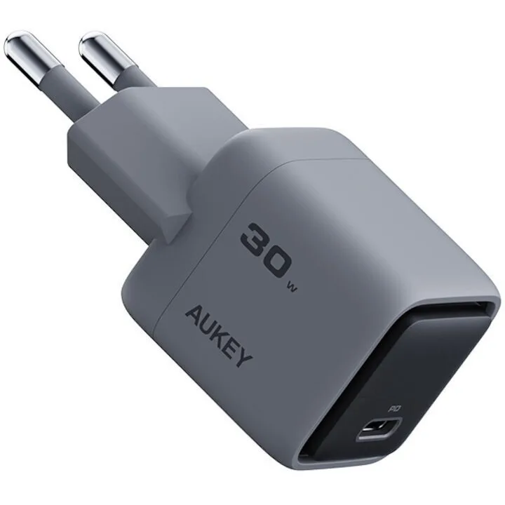 20250804170105_aukey_fortistis_choris_kalodio_gan_me_thyra_usb_c_30w_power_delivery_gri_pa_c1_comet.jpeg Aukey Φορτιστής Χωρίς Καλώδιο GaN με Θύρα USB-C 30W Power Delivery Γκρι (PA-C1 Comet) - Image 1