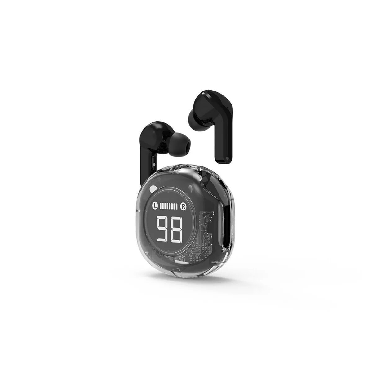 Gembird Transparent In-ear Bluetooth Handsfree Ακουστικά με Θήκη Φόρτισης Μαύρα - Image 1