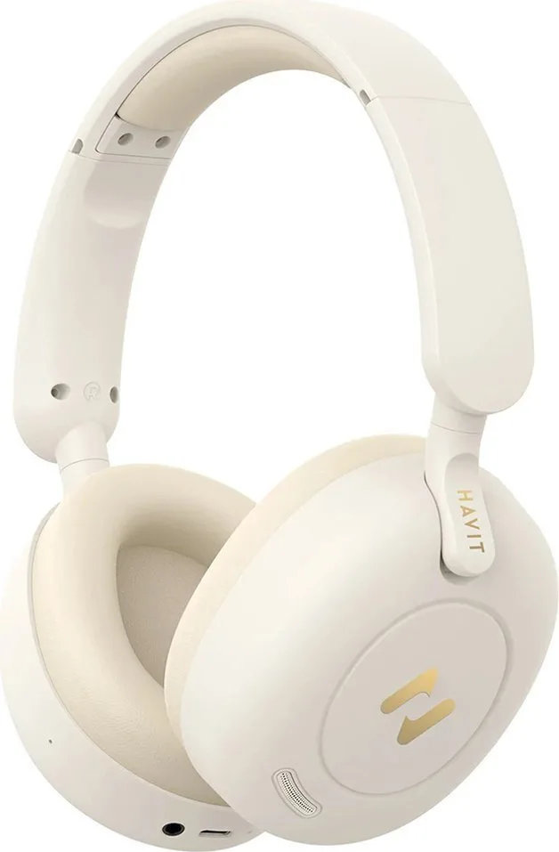 Havit Ασύρματα / Ενσύρματα Over Ear Ακουστικά με 80 ώρες Λειτουργίας Μπεζ - Image 1