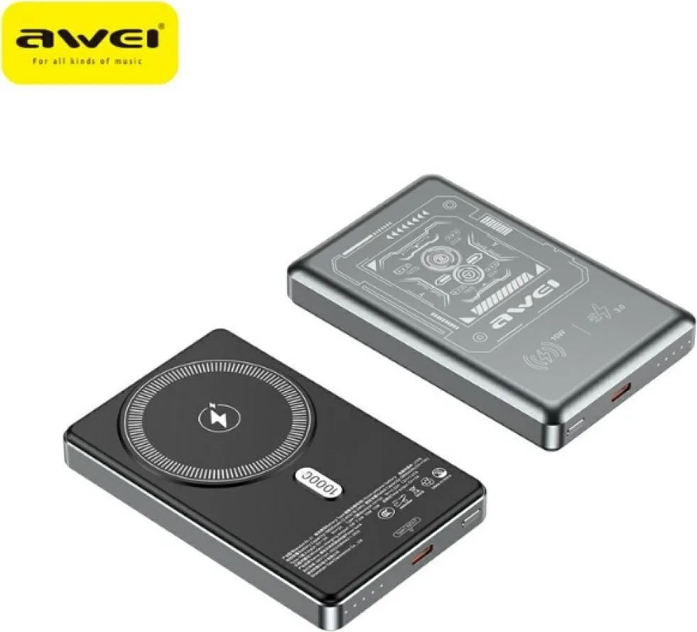 20250825121024_awei_pa_31_magsafe_power_bank_10000mah_5w_gri.jpeg Awei PA-31 MagSafe Power Bank 10000mAh 5W Γκρι - Image 1