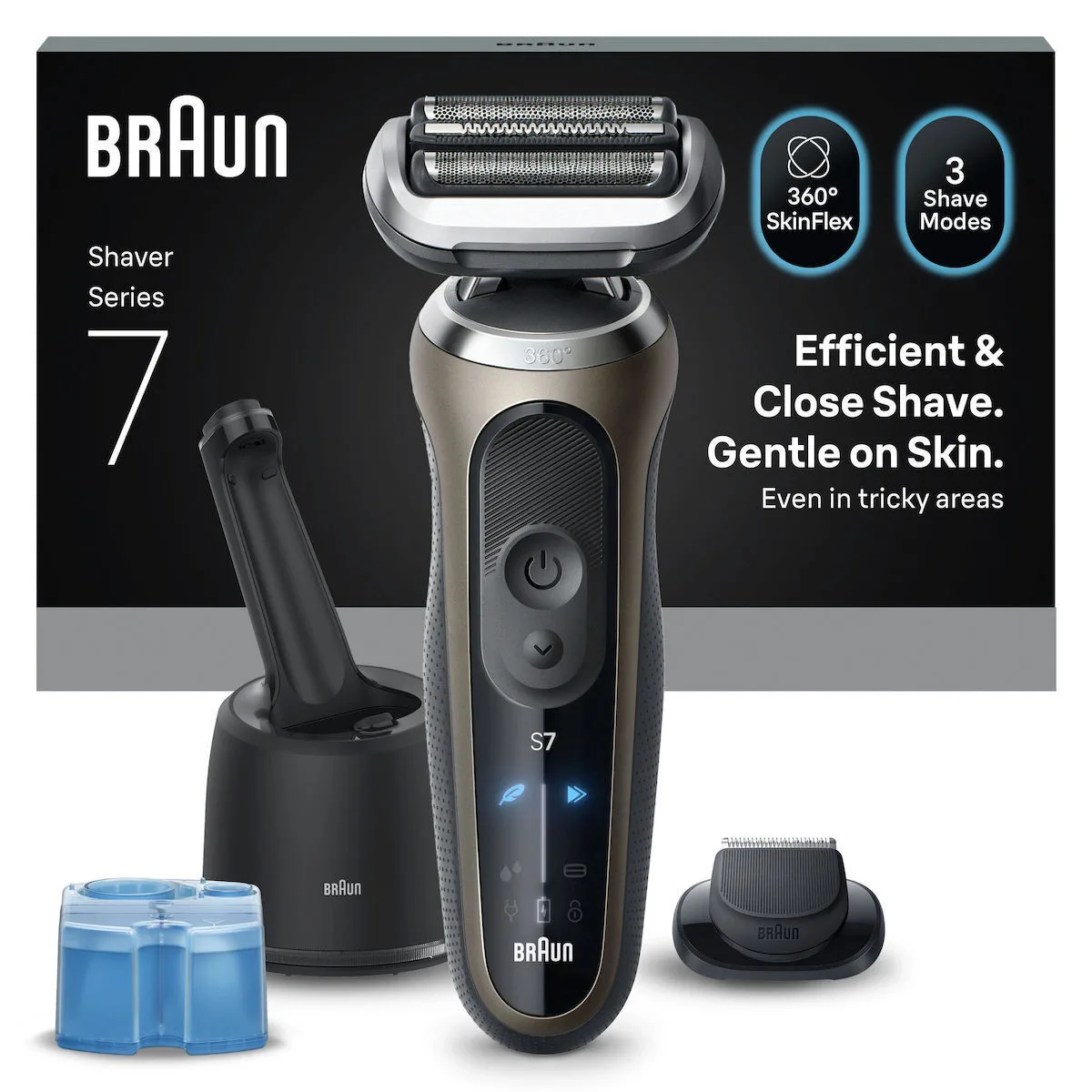 Braun Series 7 Electric Shaver Smartcare Center +1 Attachment 72-c7200cc Gold Health Personal Care - Image 1