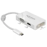 DeLock USB-C Docking Station με 4K PD Ethernet Λευκό (63924)
