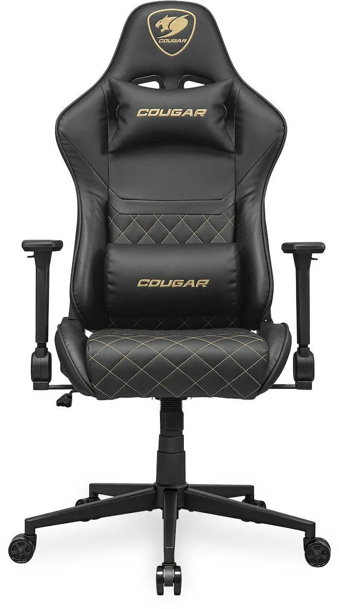 20250828102325_cougar_armor_one_v2_karekla_gaming_dermatinis_me_rythmizomena_mpratsa_chrysi.jpeg Cougar Armor One V2 Καρέκλα Gaming Δερματίνης με Ρυθμιζόμενα Μπράτσα Χρυσή - Image 1