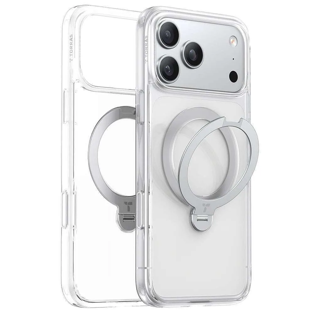 Torras Ostand Spin Back Cover Σιλικόνης Διάφανο (iPhone 17 Pro) - Image 1