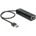 DeLock Hub 3 Θυρών USB 3.0 με σύνδεση USB-A / Ethernet 62653