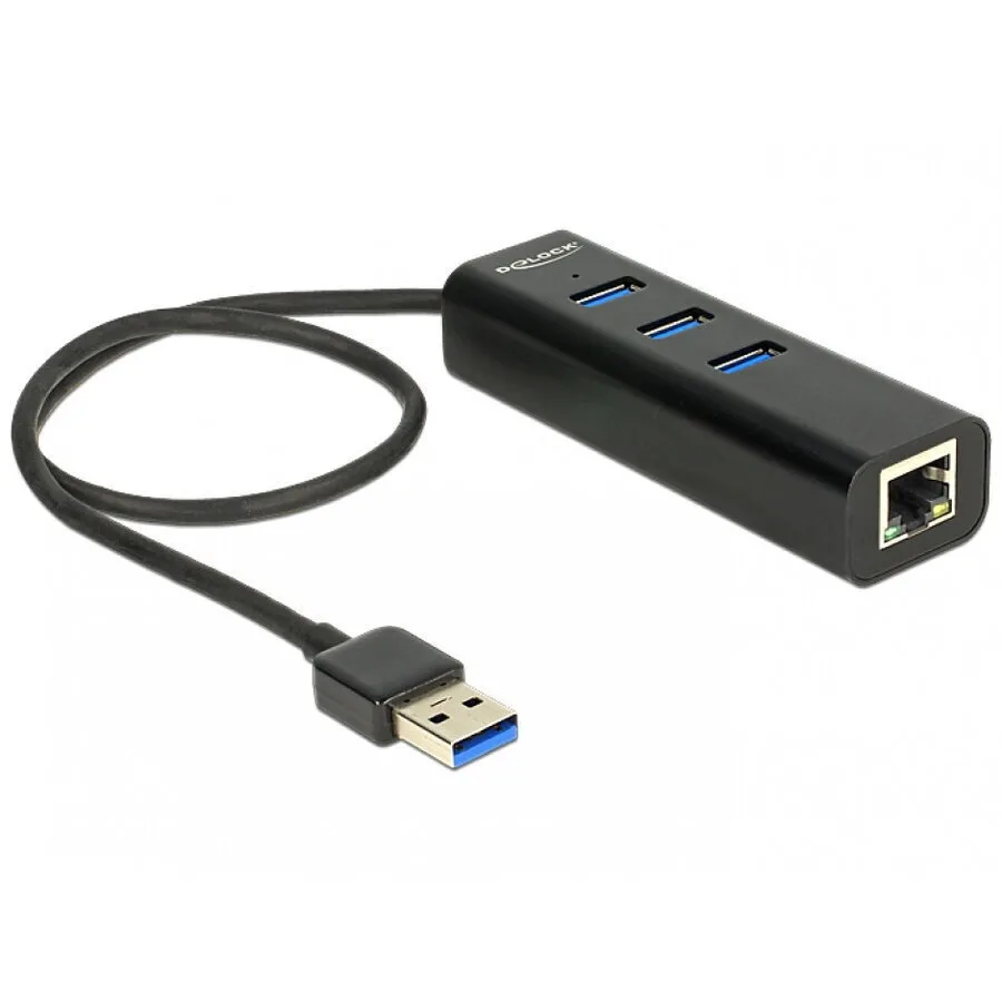 20250903130103_delock_usb_3_0_hub_3_thyron_me_syndesi_usb_a_ethernet_62653.jpeg DeLock Hub 3 Θυρών USB 3.0 με σύνδεση USB-A / Ethernet 62653 - Image 1