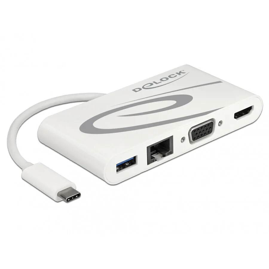 DeLock USB-C Docking Station με HDMI 4K PD Ethernet Λευκό (87731) - Image 1