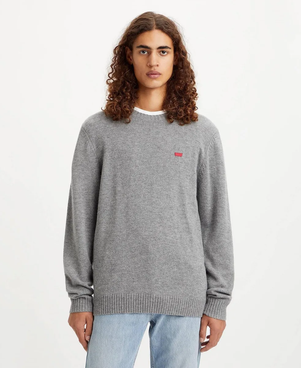20250909172511_levi_s_poulover_makrymaniko_gri_a43200000.jpeg Levi's Original Hm Πουλόβερ Μακρυμάνικο Γκρι A43200000 - Image 1