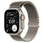 Apple Watch Ultra 3 Titanium 49mm Αδιάβροχο με eSIM και Παλμογράφο (Natural Titanium Case with Natural Titanium Milanese Loop - Large)
