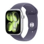 Apple Watch Series 11 Cellular Aluminium 46mm Αδιάβροχο με eSIM και Παλμογράφο (Silver Aluminium Case with Purple Fog Sport Band - S/M)