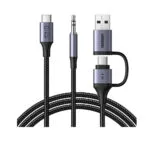 Ugreen Μετατροπέας USB-C male σε USB-A / USB-C female Γκρι 1τμχ