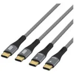 EFB Braided USB 2.0 Cable USB-C male - USB-C 100W PD Γκρι 0.5m