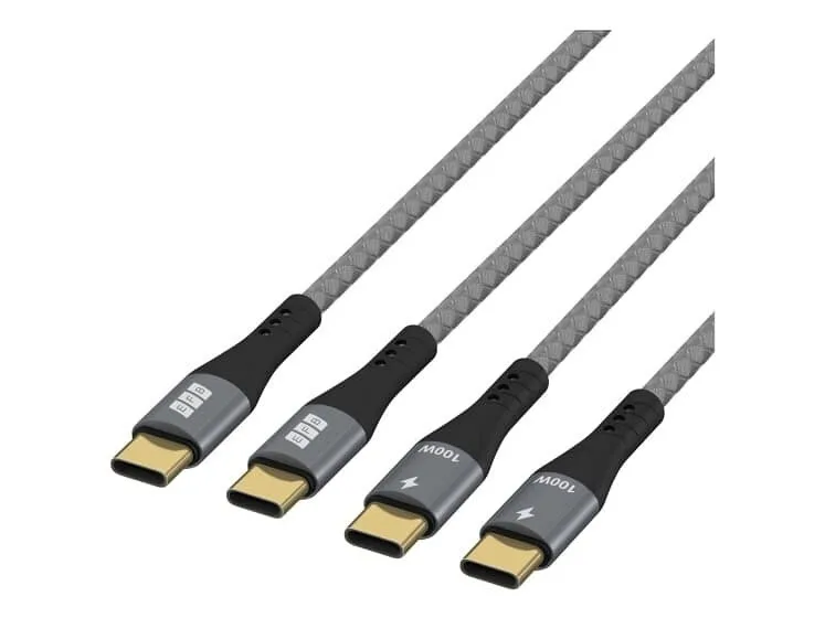 EFB Braided USB 2.0 Cable USB-C male - USB-C 100W PD Γκρι 0.5m - Image 1