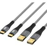 EFB Braided USB 2.0 Cable USB-C male - USB-A 60W PD Χρυσό 1m