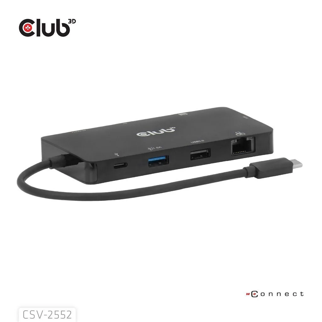 Club3D USB-C Docking Station με 4K PD Ethernet Μαύρο (CSV-2552) - Image 1
