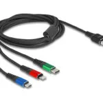 DeLock Regular USB to Lightning / micro USB / Type-C Cable Μαύρο 2m 90156