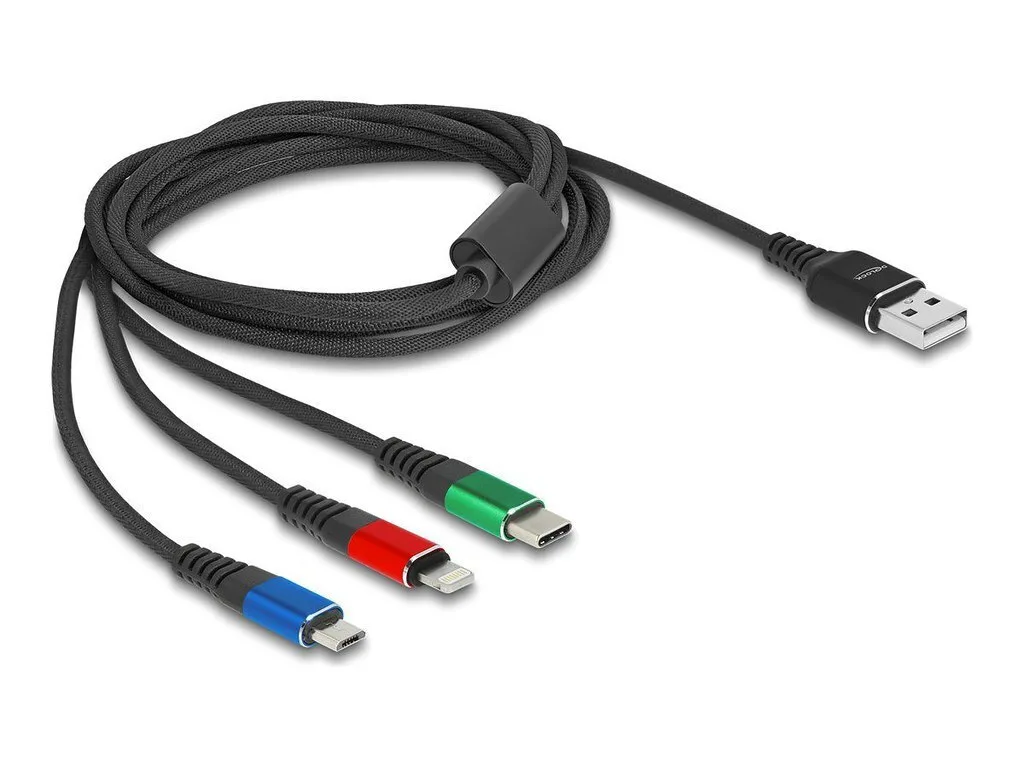 20250912172253_delock_regular_usb_to_lightning_micro_usb_type_c_cable_2m_90156.jpeg DeLock Regular USB to Lightning / micro USB / Type-C Cable Μαύρο 2m 90156 - Image 1
