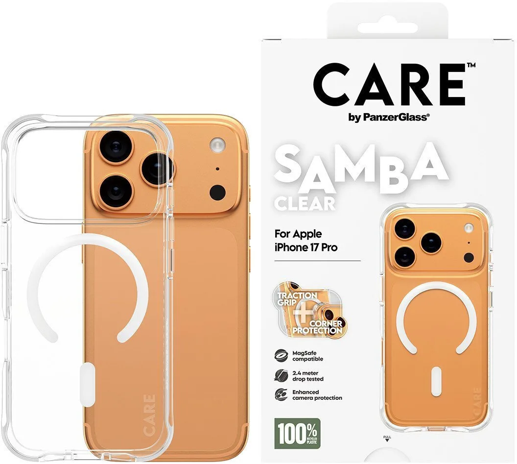 20250915161142_2078ab9e.jpeg PanzerGlass Care Samba Back Cover Σιλικόνης / Πλαστικό Transparent / White (iPhone 17 Pro) CR37687 - Image 1