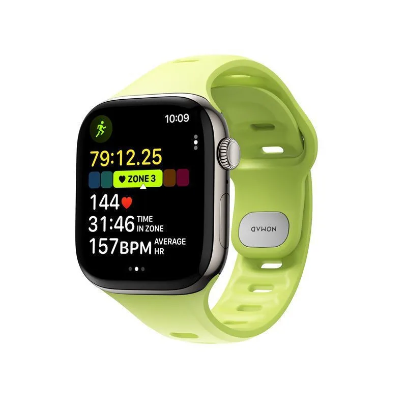 20250916114724_nomad_tempo_strap_compatible_apple_watch_41_42mm_lime.jpeg Nomad Tempo Strap Compatible Apple Watch 41/42mm Lime - Image 1