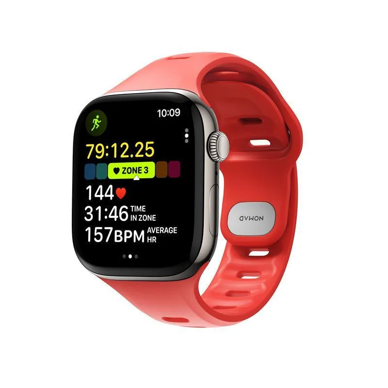 20250916114725_nomad_tempo_strap_compatible_apple_watch_41_42mm_coral.jpeg Nomad Tempo Strap Compatible Apple Watch 41/42mm Coral - Image 1