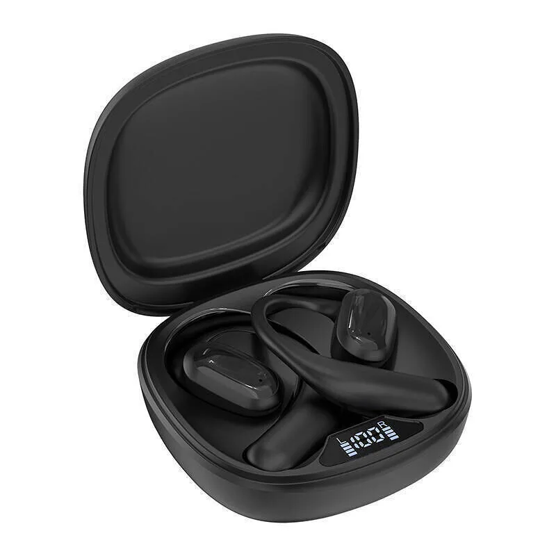 Gembird OWS-01-BK Open Ear Bluetooth Handsfree Ακουστικά με Θήκη Φόρτισης Μαύρα - Image 1