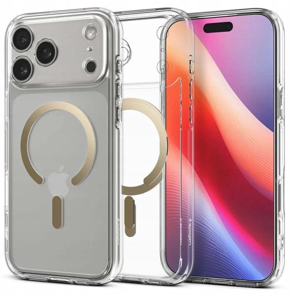 20250922131446_spigen_bumper_silikonis_plastiko_diafano_iphone_17_pro_acs10348.jpeg Spigen Ultra Hybrid Mag Back Cover Σιλικόνης / Πλαστικό 2mm Clear Gold (iPhone 17 Pro) ACS10348 - Image 1