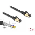 Delock Rj45 Sftp Cat.6a Network Cable Outdoor Industrial Use 15m Black Delock 80253
