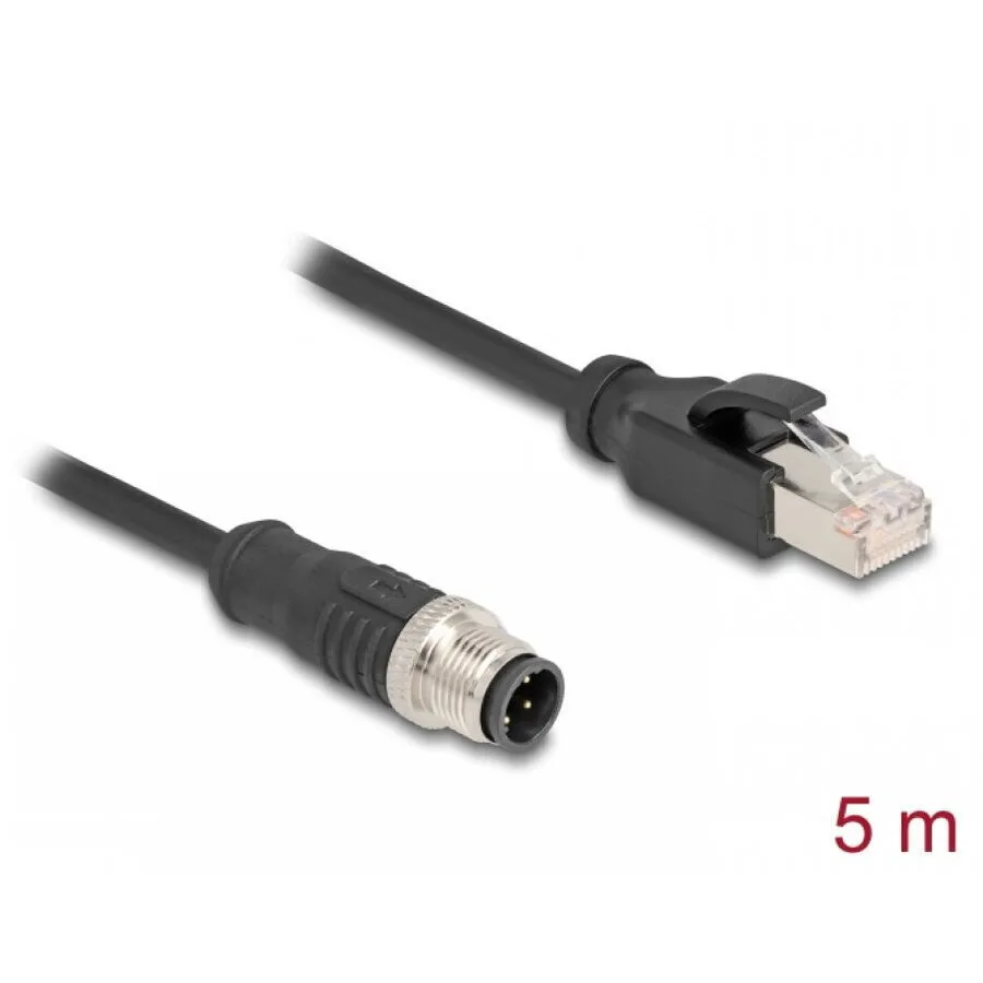 Delock M12 4-pin D-coded To Rj45 Pvc T-t Network Cable 5m Delock 80852 - Image 1