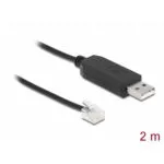 Delock Usb-a To Serial Rs-232 Rj12 Cable Esd Apc Protection 2m Delock 66736