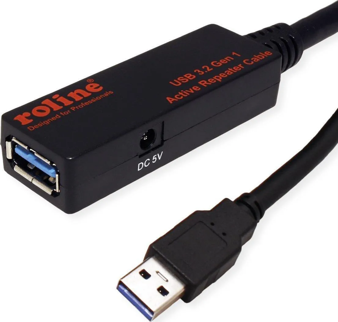 Roline USB 2.0 Cable USB-A male - USB-A female Μαύρο 20m 12.04.1072-5 - Image 1