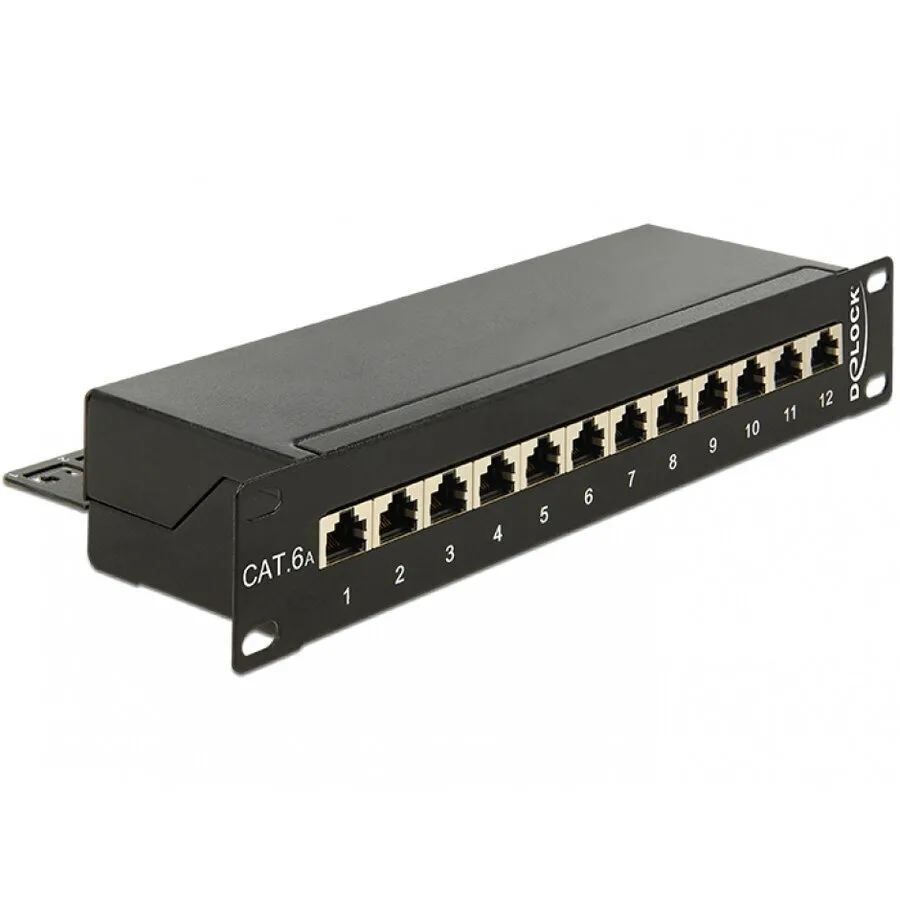Delock Patch Panel 10" 12 Ports Cat.6a Black Delock 43310 - Image 1