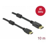 Delock Passive Cable Delock 85962 Displayport 1.2 To Hdmi 4k 30hz 10 M Length Black