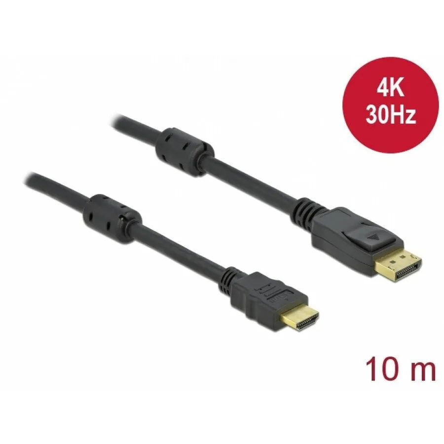 20250923095723_delock_passive_cable_delock_85962_displayport_1_2_to_hdmi_4k_30hz_10_m_length_black.jpeg Delock Passive Cable Delock 85962 Displayport 1.2 To Hdmi 4k 30hz 10 M Length Black - Image 1