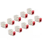 Delock Set 10 Pcs Keystone Module Rj45 Lsa Cat.6a Tool-free Red Delock 88115