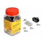 Delock Set 25 Pcs Rj45 Sftp Cat.8.1 Connectors Solid Wire + 25 Black Boots Delock 67017