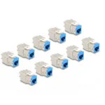 Delock Set 10 Pcs Keystone Rj45 Lsa Cat.6a Tool-free Modules Blue Delock 88113