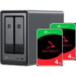 Ugreen DXP2800 & 2x Seagate IronWolf HDD 4TB NAS Tower με 2 θέσεις για HDD/SSD