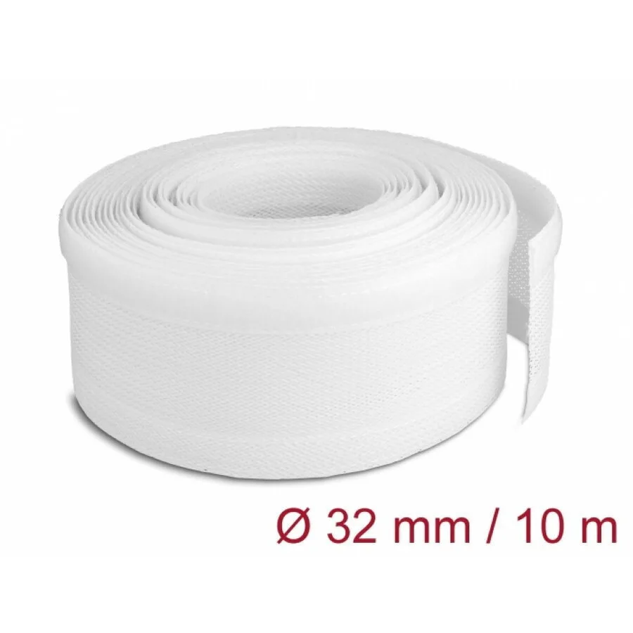 Delock Cable Management Mesh Hook Loop 10m X 32mm White Delock 20820 - Image 1