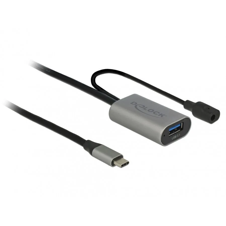 Delock Active Usb 3.1-c Gen 1 To Usb-a T-m Cable 5m Black Delock 85391 - Image 1