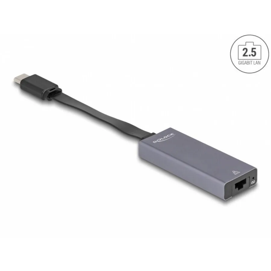 Delock Usb 3.1 Type C To 2.5 Gigabit Lan Slim Adapter Delock 66248 - Image 1