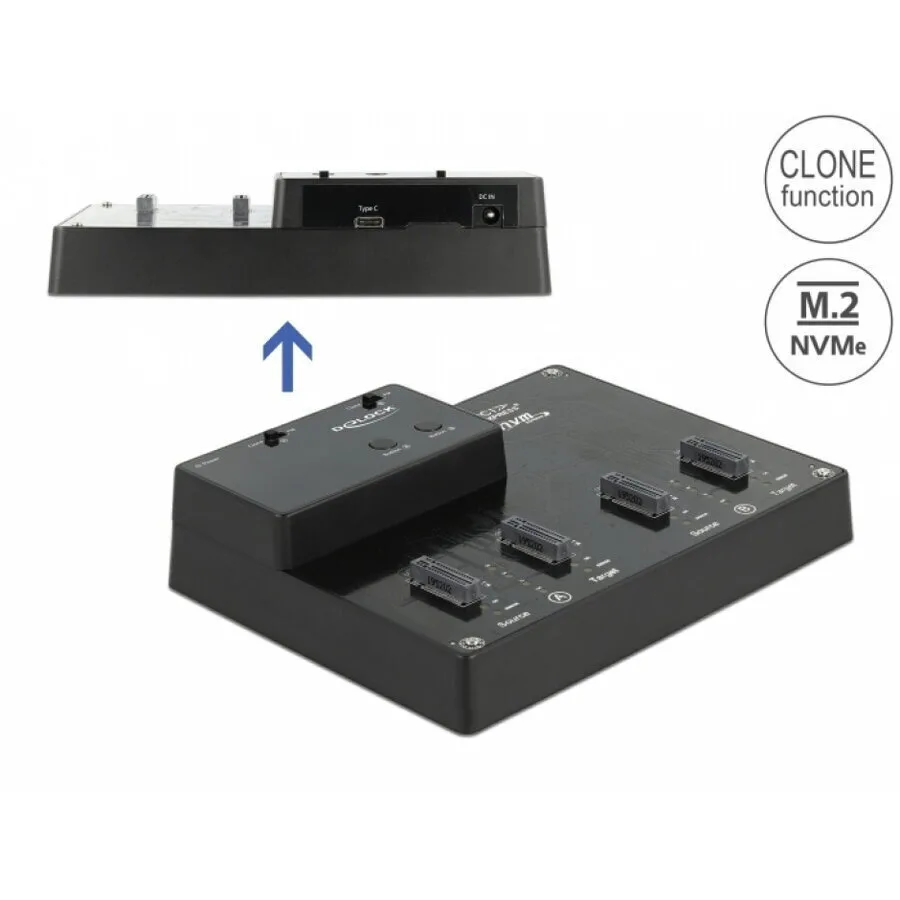 Delock Docking Station 4 X M.2 Nvme Pcie Ssd Cloning Function Delock 64124 - Image 1