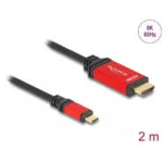 Delock Usb Type C To Hdmi Cable Dp Alt Mode 8k60hz/4k240hz T-t Hdr 2m Delock 80096