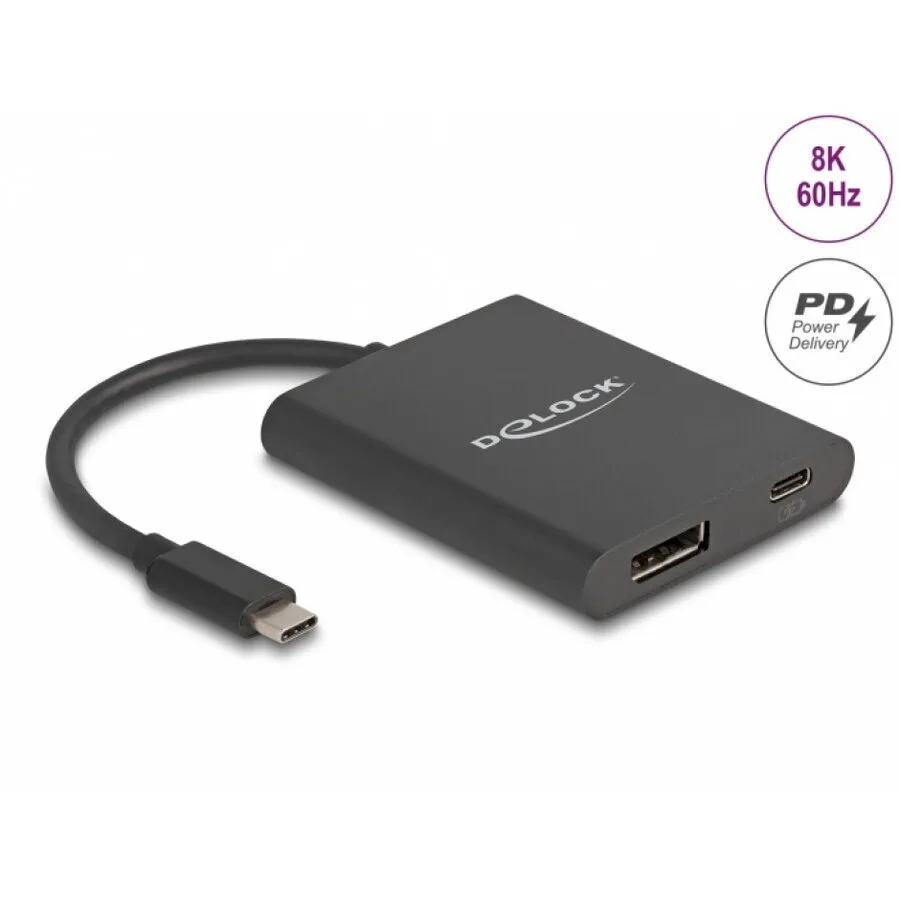 Delock Usb Type C To Displayport Adapter Dp Alt Mode 8k60hz/4k144hz Hdr + Pd 60w Delock 64202 - Image 1