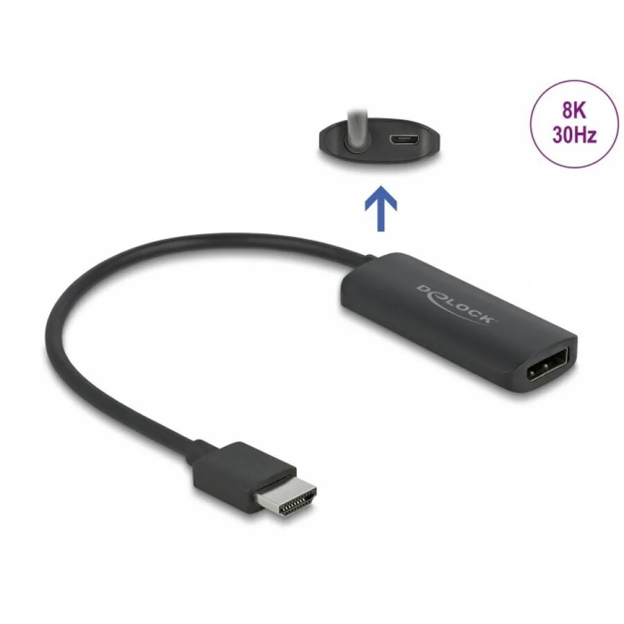 20250924094508_delock_hdmi_to_displayport_8k30hz_adapter_t_m_delock_64213.jpeg Delock Hdmi To Displayport 8k30hz Adapter T-m Delock 64213 - Image 1
